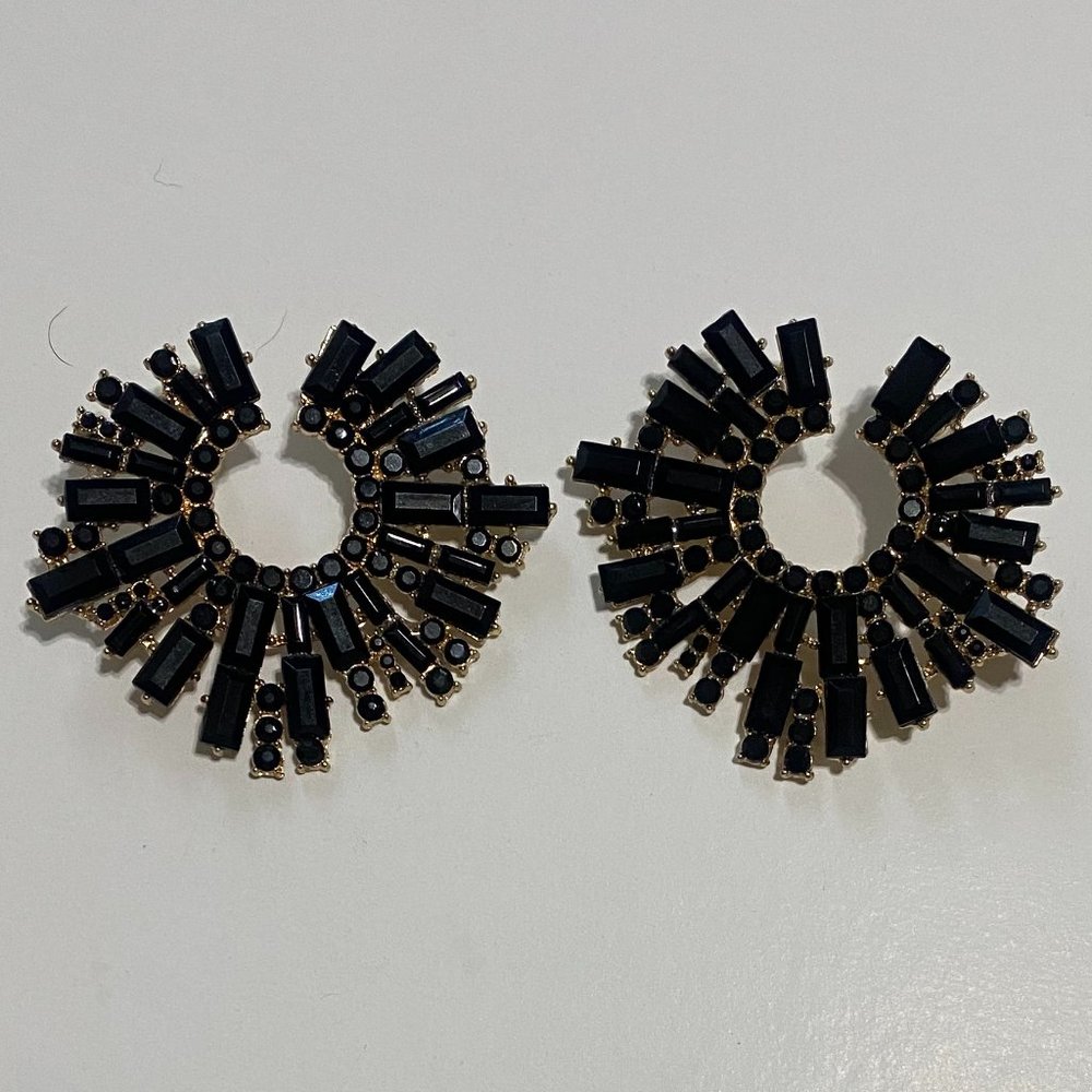 Black statement earrings